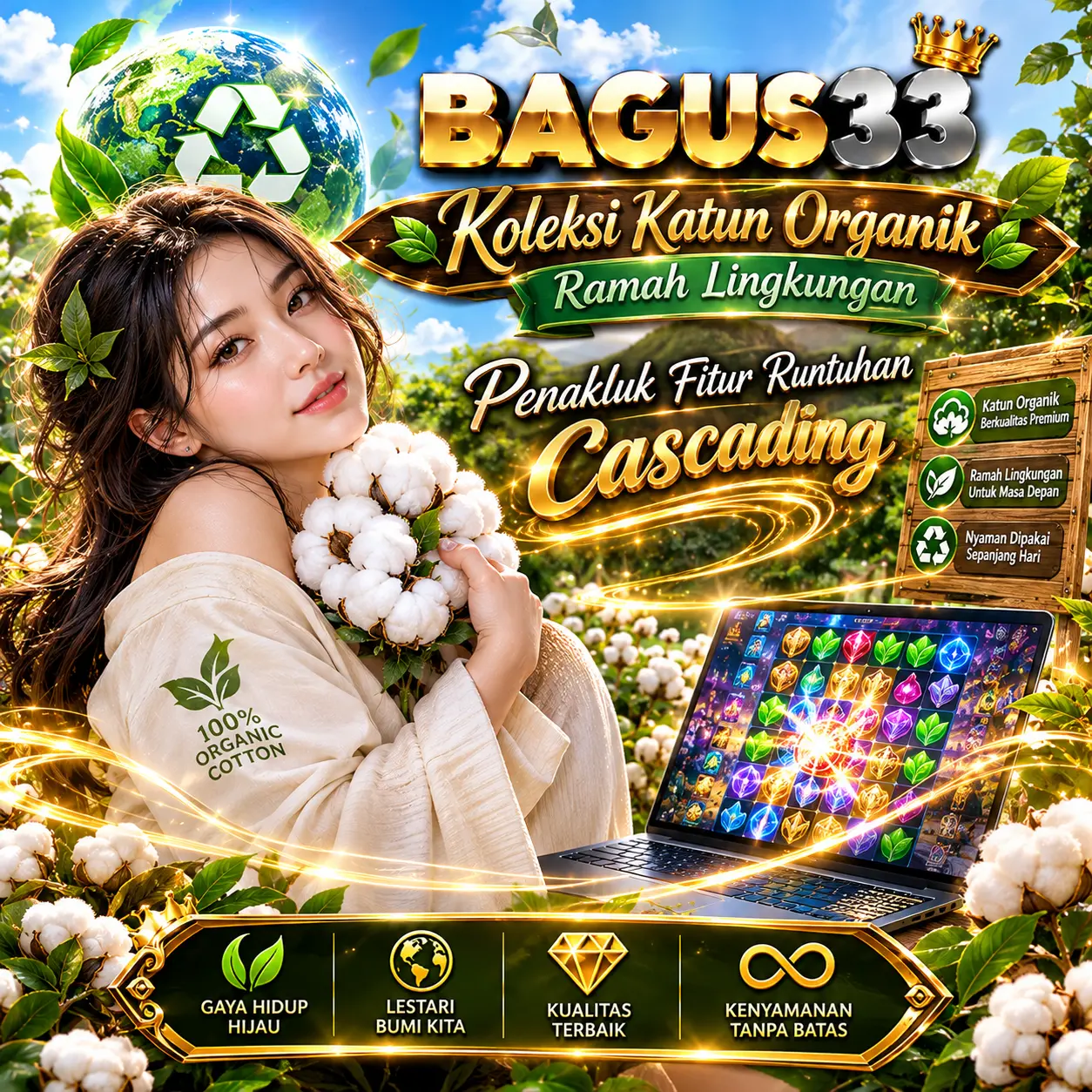 Bagus33: Koleksi Katun Organik Ramah Lingkungan Penakluk Fitur Runtuhan Cascading
