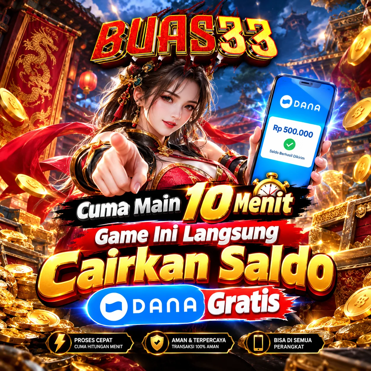 BUSA33 | Cuma Main 10 Menit, Game Ini Langsung Cairkan Saldo DANA Gratis