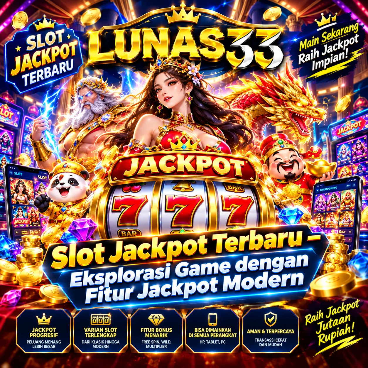 Lunas33 Slot Jackpot Terbaru – Eksplorasi Game dengan Fitur Jackpot Modern