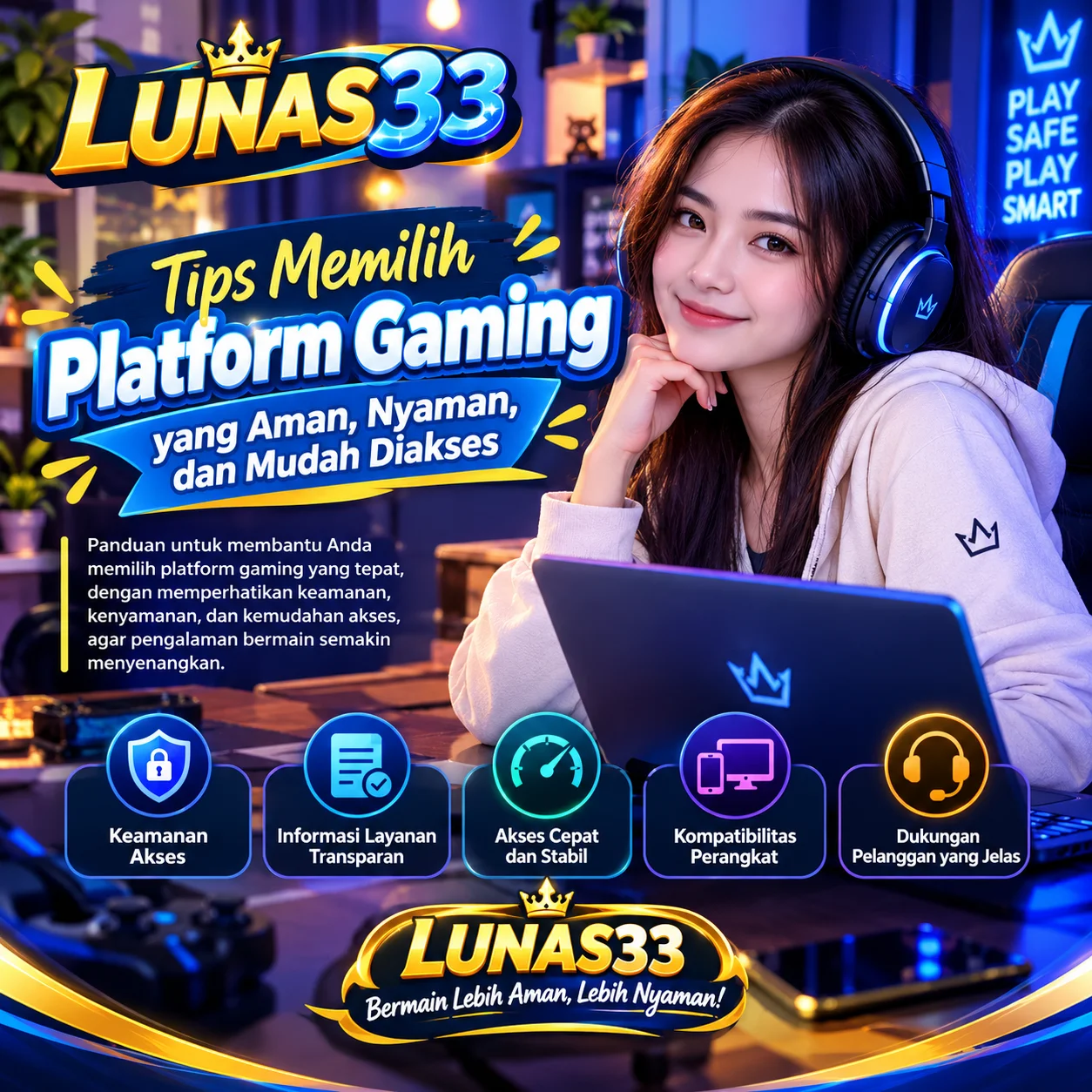 LUNAS33 | Tips Memilih Platform Gaming yang Aman, Nyaman, dan Mudah Diakses