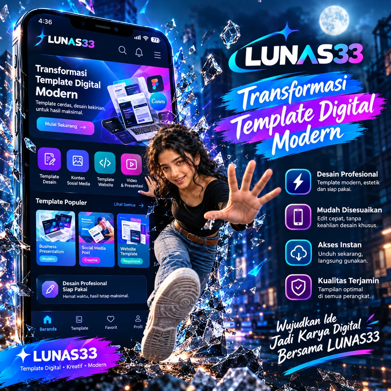 LUNAS33 | Transformasi Template Digital Modern